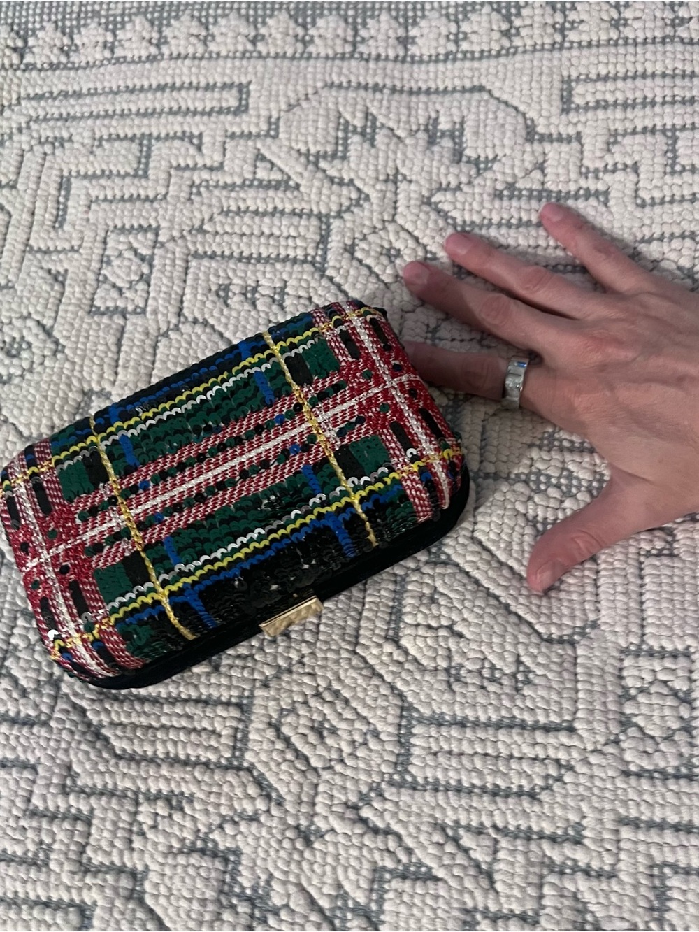 J. Crew Multicolor Sequin Plaid Clutch - Picture 3 of 8